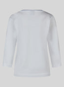Front Print 3/4 Sleeve T-Shirt - White