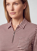 Rodeo Drive Stripe Polo Shirt - Rose