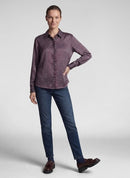 Café Paris Print Long Sleeve Blouse - Merlot