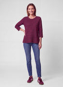 Café Paris Rib Long Sleeve T-Shirt - Merlot