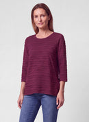 Café Paris Rib Long Sleeve T-Shirt - Merlot