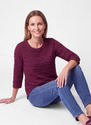 Café Paris Rib Long Sleeve T-Shirt - Merlot