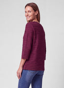 Café Paris Rib Long Sleeve T-Shirt - Merlot