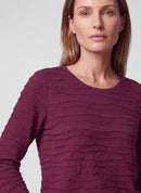 Café Paris Rib Long Sleeve T-Shirt - Merlot