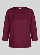 Café Paris Rib Long Sleeve T-Shirt - Merlot