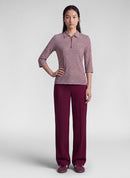 Café Paris Striped Polo Shirt - Merlot