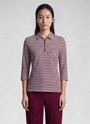 Café Paris Striped Polo Shirt - Merlot
