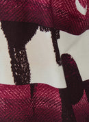 3/4 Sleeve Print Shirt - Merlot