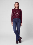 Café Paris Round Neck Sweatshirt - Merlot