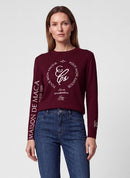 Café Paris Round Neck Sweatshirt - Merlot
