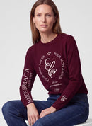 Café Paris Round Neck Sweatshirt - Merlot