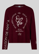 Café Paris Round Neck Sweatshirt - Merlot