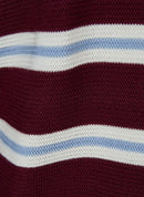 Café Paris Stripe Round Neck Jumper - Merlot