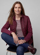 Café Paris Drawstring Neck Jacket - Merlot