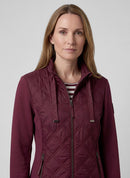 Café Paris Drawstring Neck Jacket - Merlot