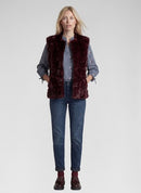 Café Paris Fur Gilet - Merlot