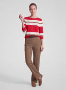 Drama Queen Striped T-Shirt - Chili