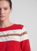 Drama Queen Striped T-Shirt - Chili