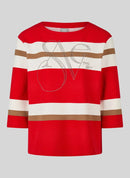 Drama Queen Striped T-Shirt - Chili