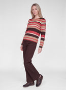 Drama Queen Stripe Jumper - Chili