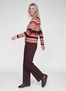 Drama Queen Stripe Jumper - Chili