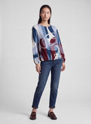 Café Paris Print Long Sleeve T-Shirt - Pastel Blue