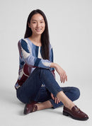 Café Paris Print Long Sleeve T-Shirt - Pastel Blue
