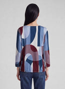 Café Paris Print Long Sleeve T-Shirt - Pastel Blue