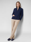 Zipped Knit Jacket - Pacific