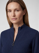 Zipped Knit Jacket - Pacific