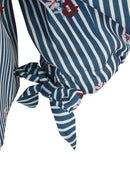 Café Paris Stripe & Print Blouse - Dark Jeans