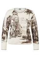 Rodeo Drive Print Round Neck Jumper - Alabaster