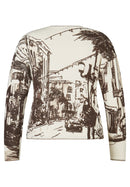 Rodeo Drive Print Round Neck Jumper - Alabaster