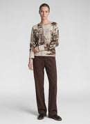 Rodeo Drive Print Round Neck Jumper - Alabaster