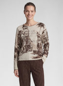 Rodeo Drive Print Round Neck Jumper - Alabaster