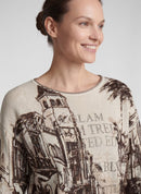 Rodeo Drive Print Round Neck Jumper - Alabaster