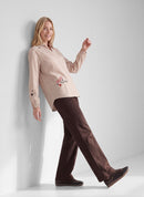 Drama Queen Striped Blouse - Caramel