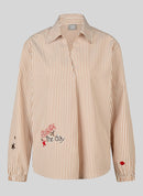 Drama Queen Striped Blouse - Caramel