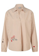 Drama Queen Striped Blouse - Caramel