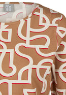Drama Queen Print Long Sleeve Tee - Caramel