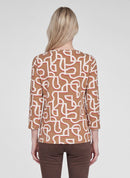 Drama Queen Print Long Sleeve Tee - Caramel