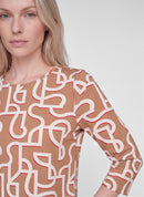 Drama Queen Print Long Sleeve Tee - Caramel