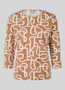 Drama Queen Print Long Sleeve Tee - Caramel