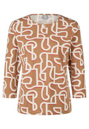 Drama Queen Print Long Sleeve Tee - Caramel