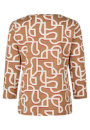 Drama Queen Print Long Sleeve Tee - Caramel