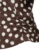 Rodeo Drive Long Sleeve Dot Print T-Shirt - Mocha