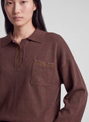 Drama Queen Collar Jumper - Mocha