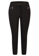 Red Glam Stretch Trousers - Black