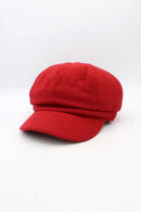 Cotton Viscose Baker Boy Hat - Red