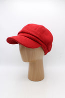 Cotton Viscose Baker Boy Hat - Red